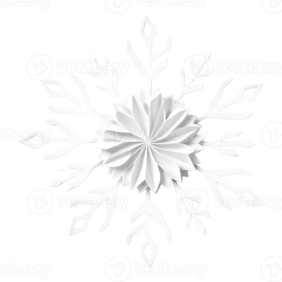 Elegant 3D Snowflake Design for Winter Holidays png