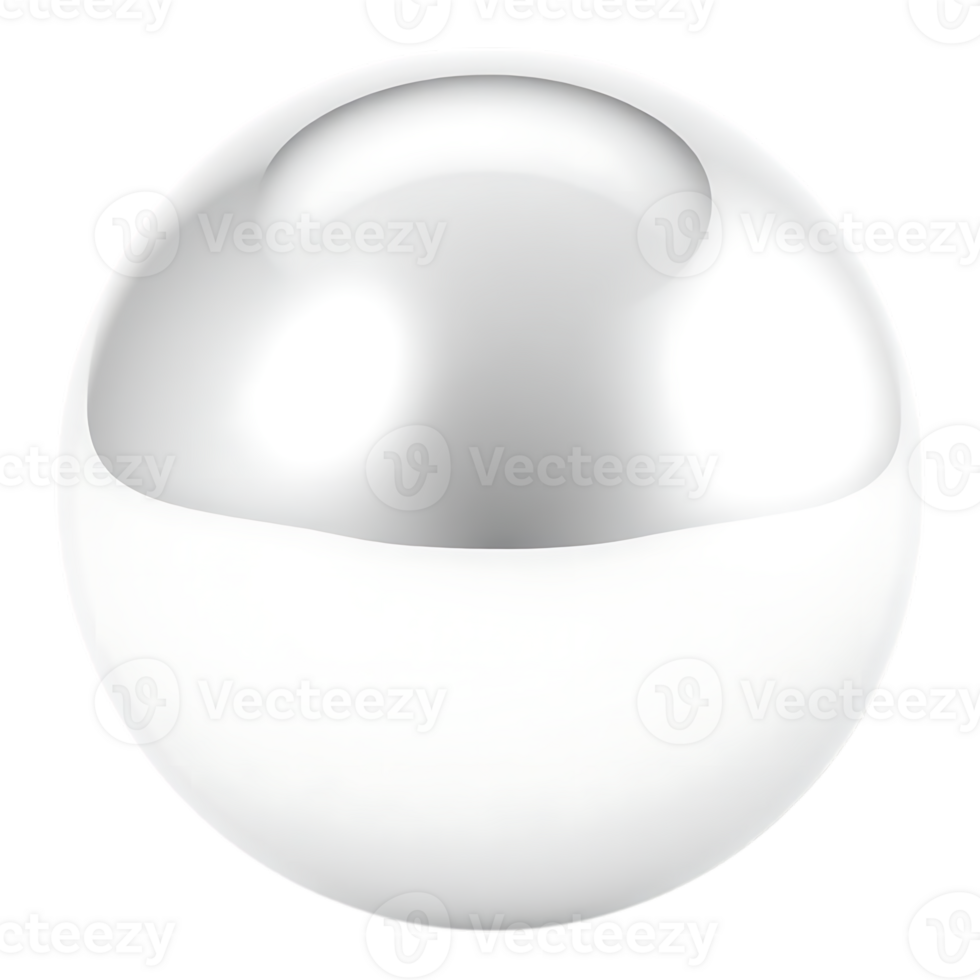 3D Render of a Shiny Chrome Sphere png