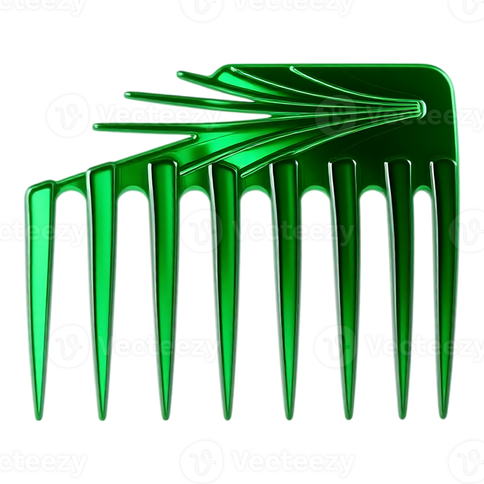 Green Hair Comb on Transparent Background png