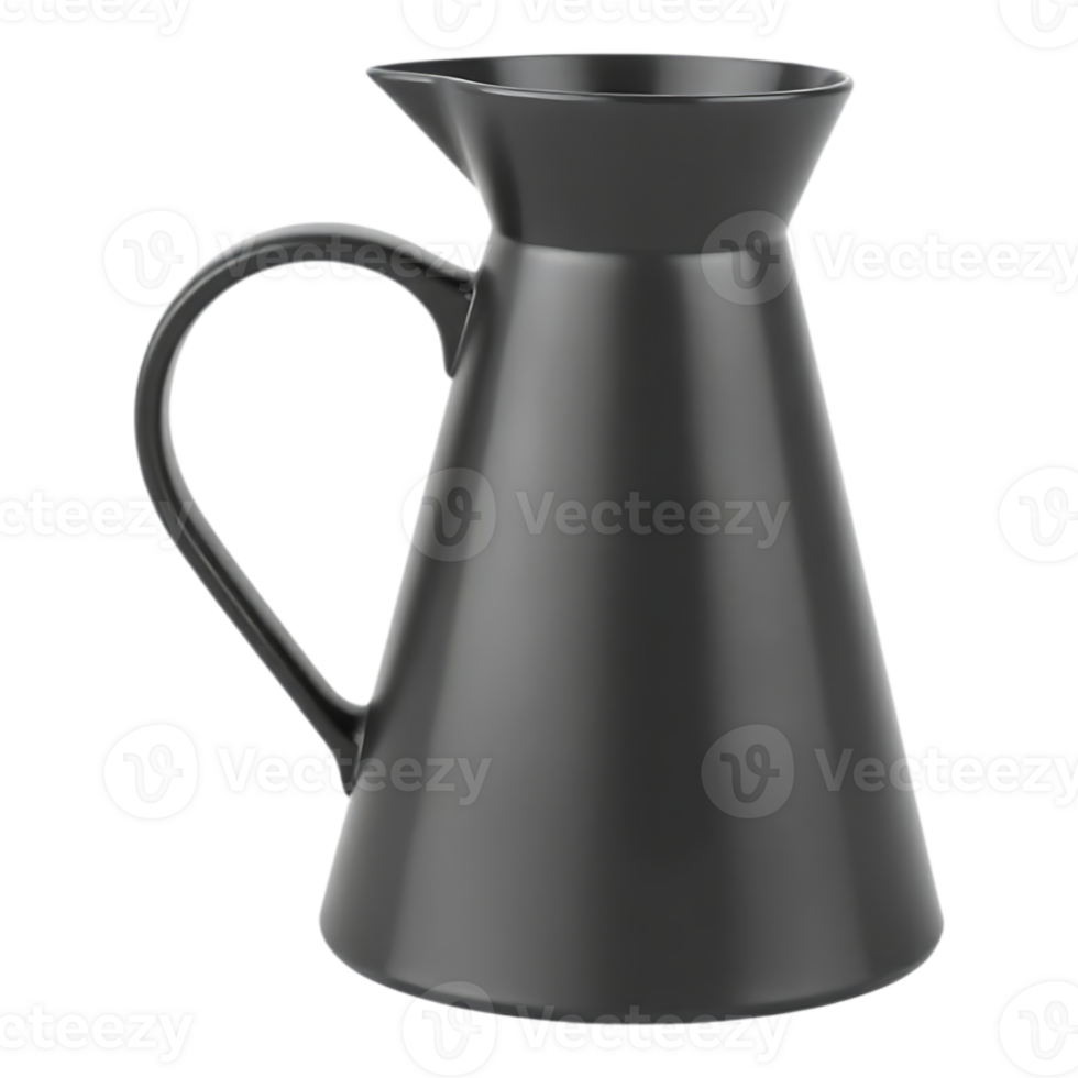 Elegant Black Ceramic Pitcher png