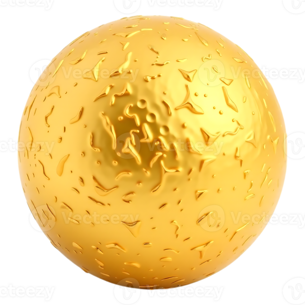 Golden Sphere with Metallic Texture png