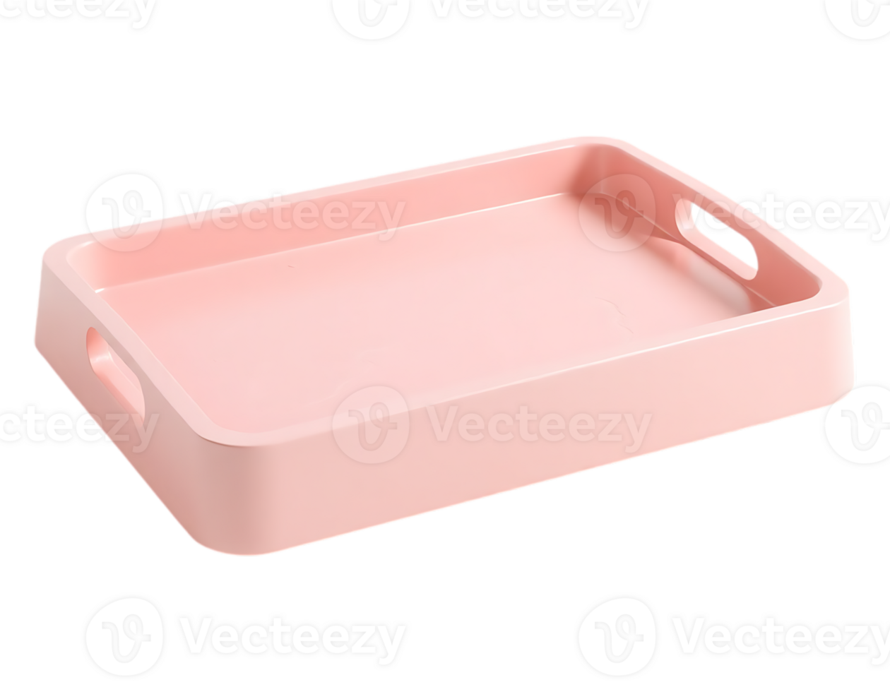 Pink Rectangular Serving Tray with Handles png