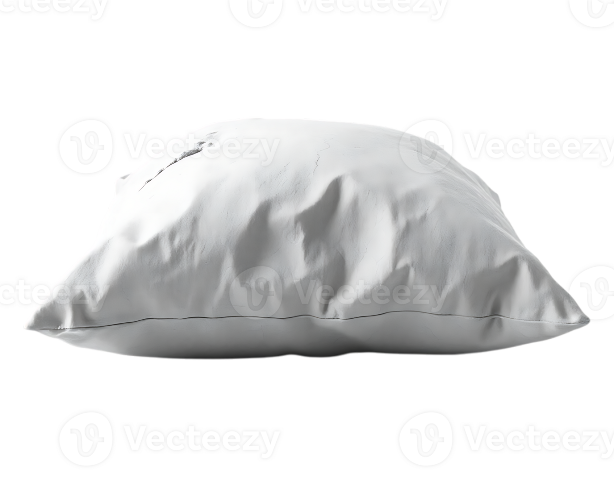 Close-up of a soft, white pillow png
