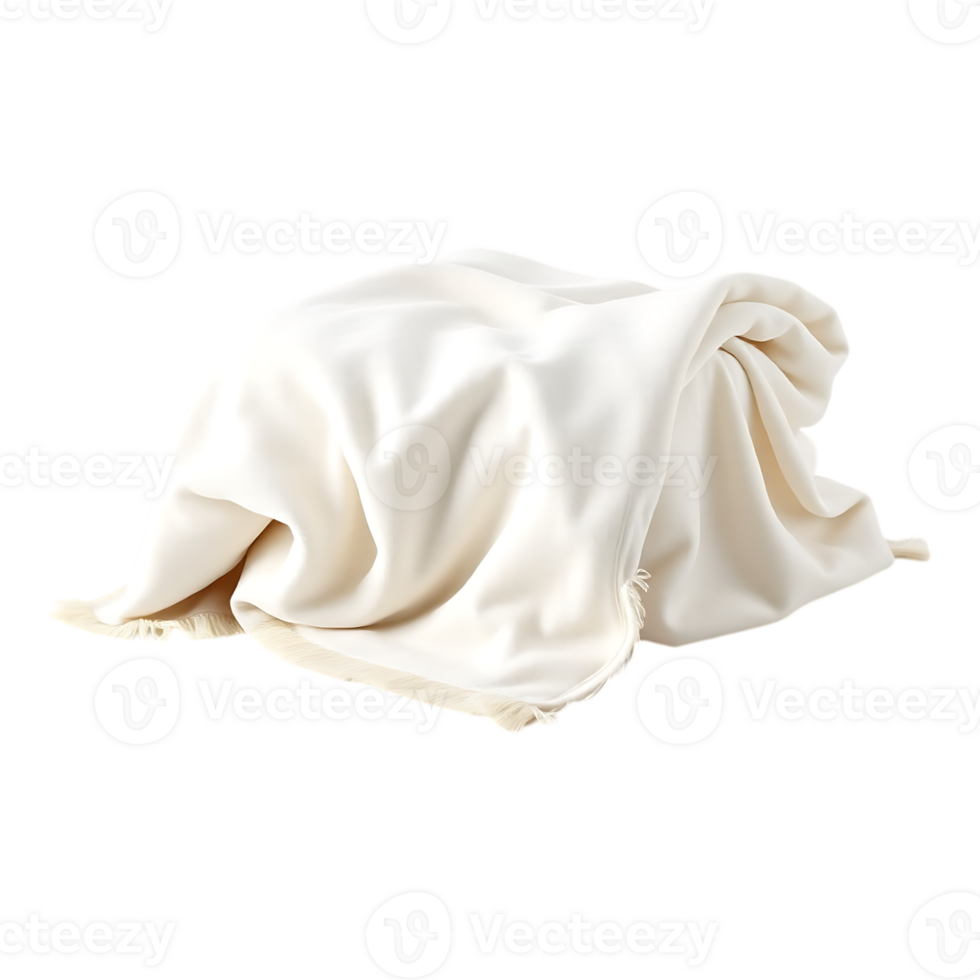 A Luxurious Cream-Colored Blanket Draped on a Surface png