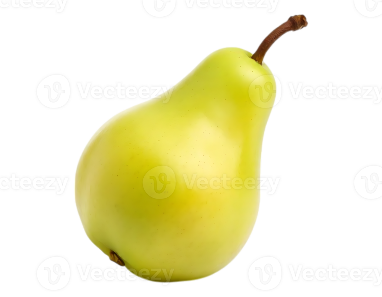 Green pear with stem isolated on transparent background png