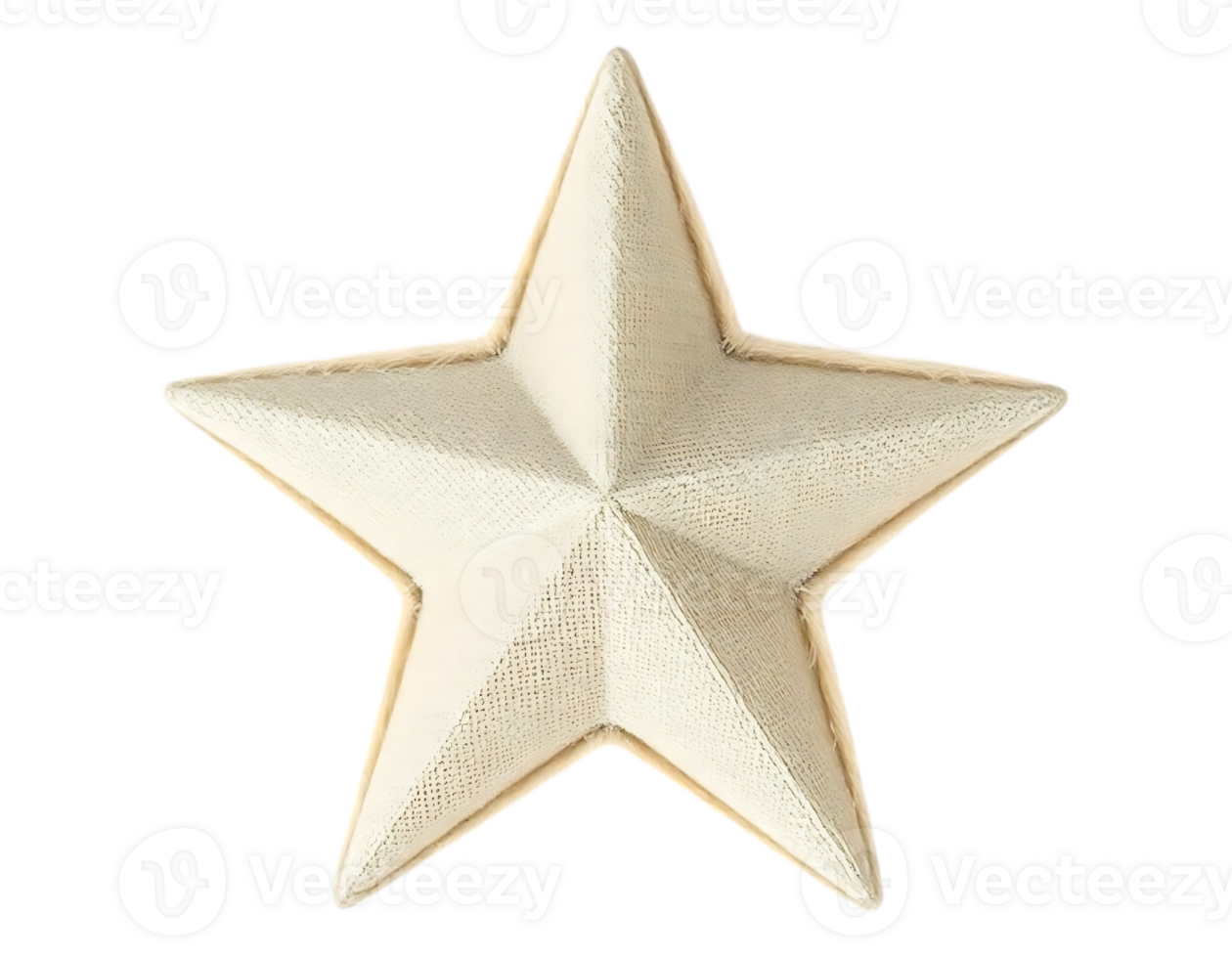 Realistic beige fabric star on a transparent background for festive occasions png