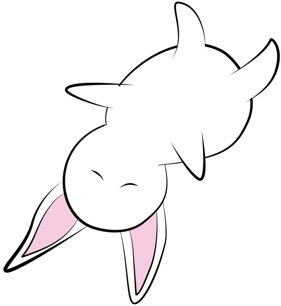Cute white rabbit at sleeping. png