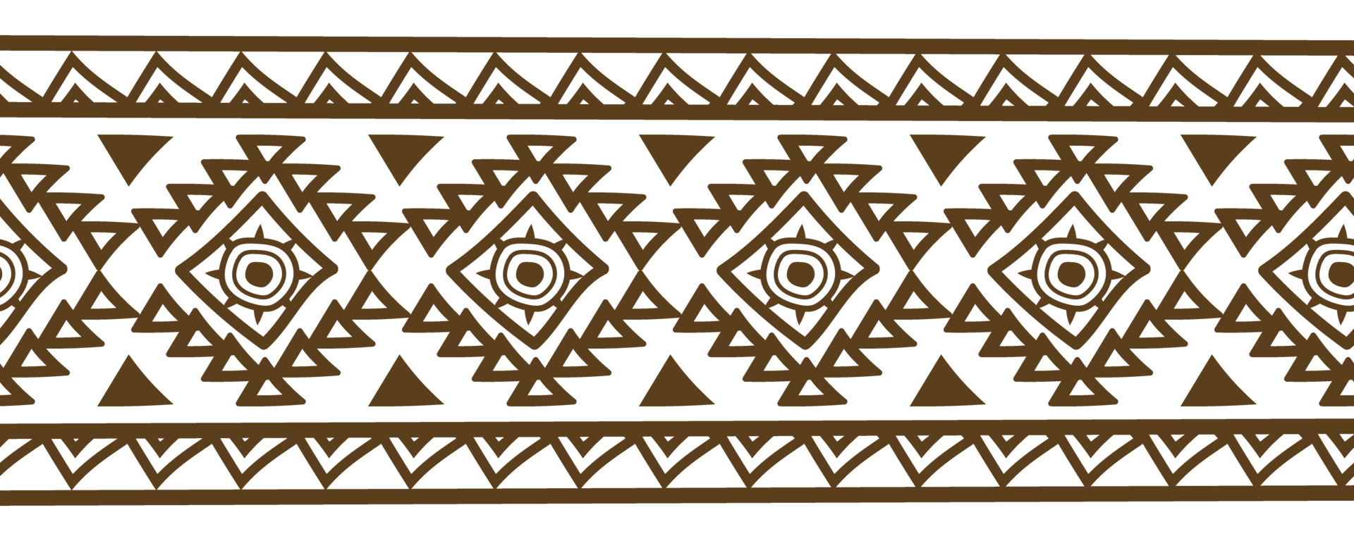 Native american tribal hand drawn ethnic aztec border with texture design. png