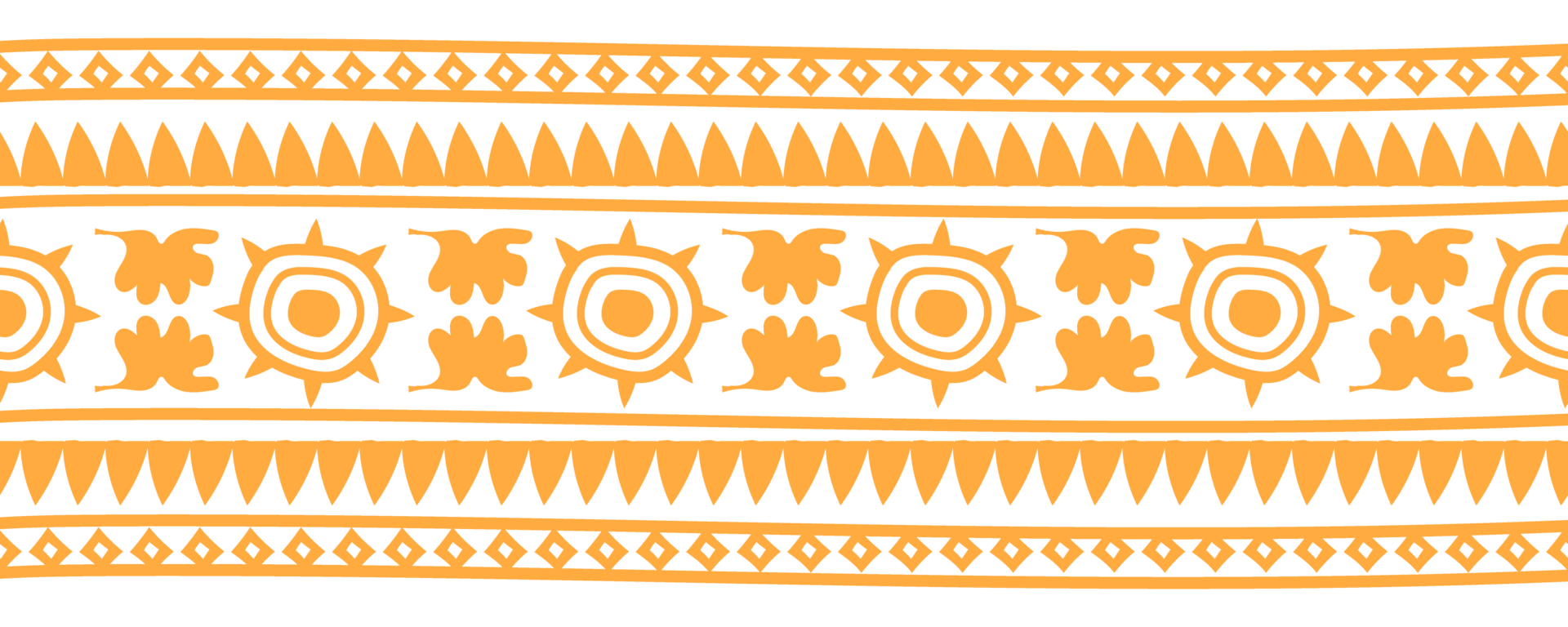 Hand drawn ethnic abstract tribal border with aztec vintage ornament element. png