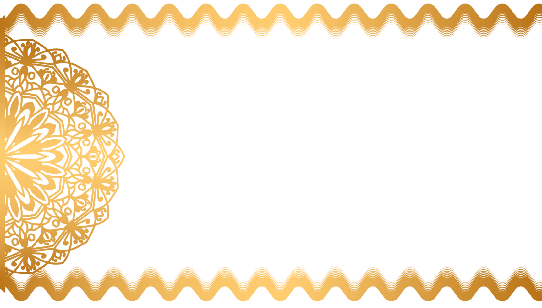 Luxury golden rectangle certificate border pattern line photo frame islamic wedding invitation in background png