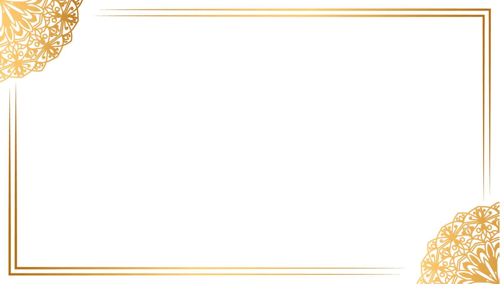Luxury corner golden rectangle certificate border pattern line photo frame islamic wedding invitation art png