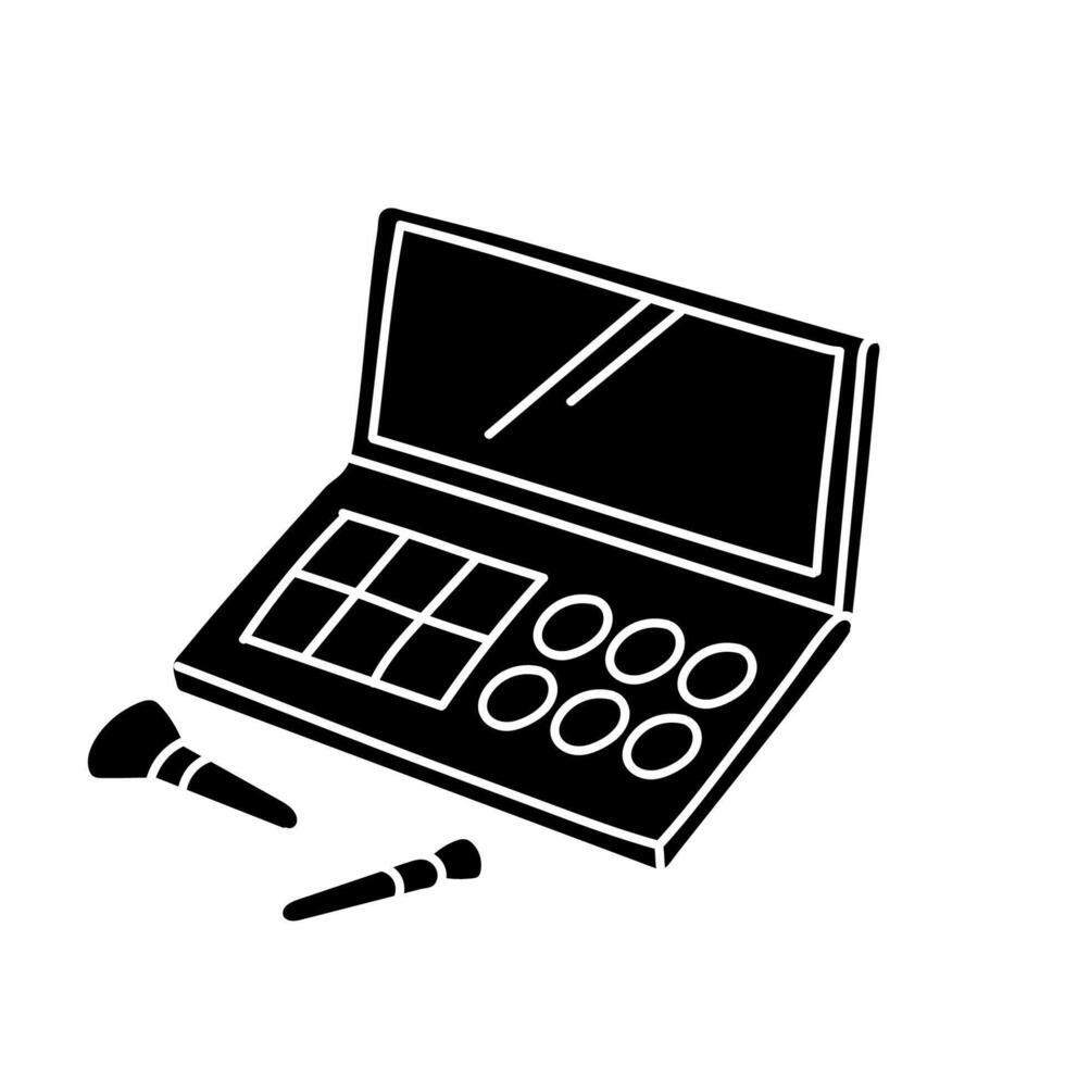Travel make up kit black hand drawn icon vector