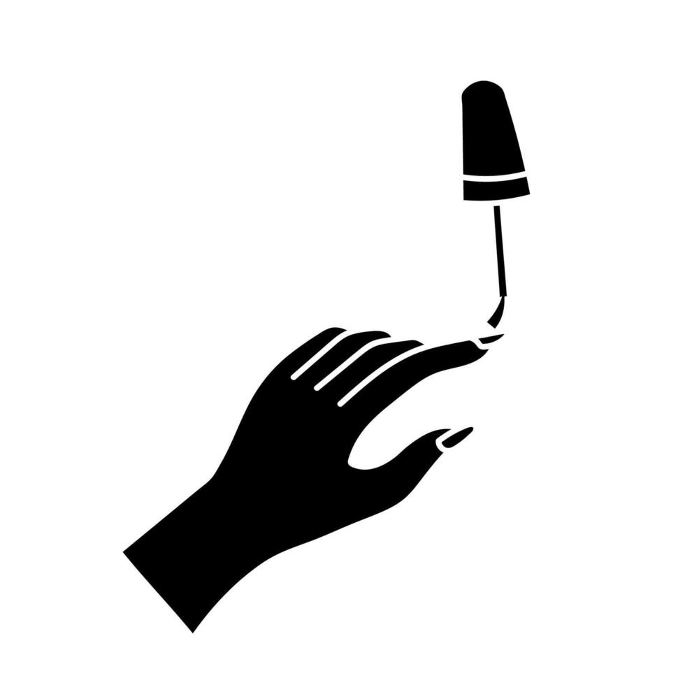 Nail coloring black hand drawn icon vector