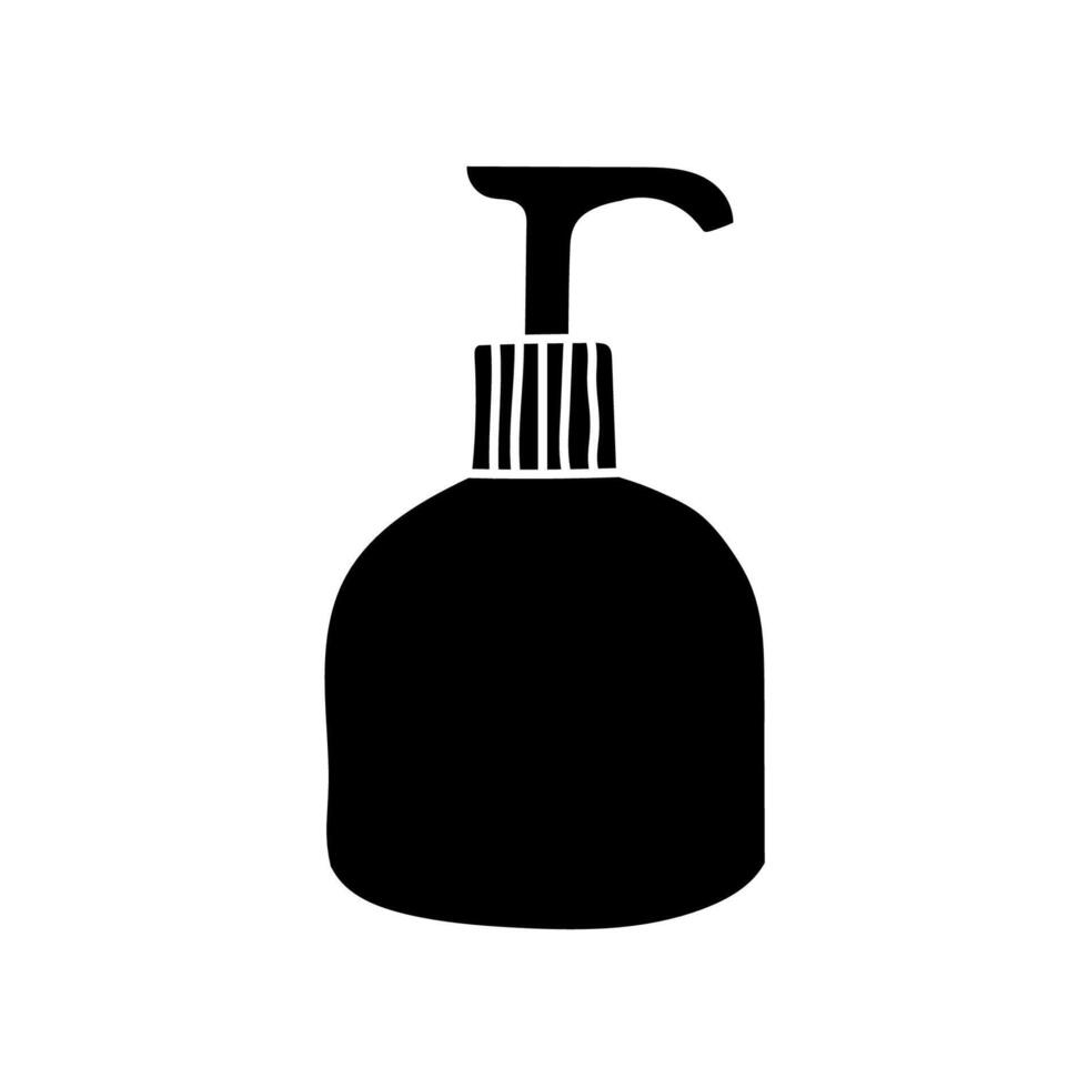 Antiseptic disinfectant bottle black hand drawn icon vector