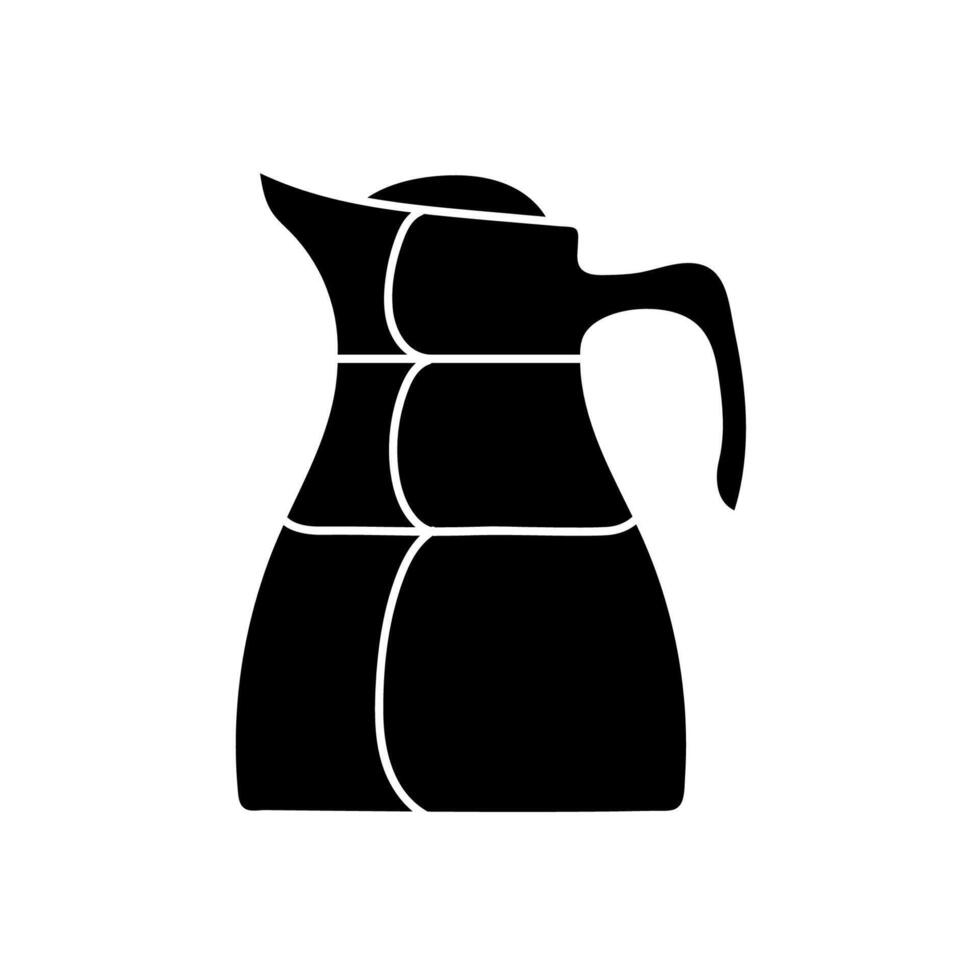 Drinking serving jug black hand drawn icon vector