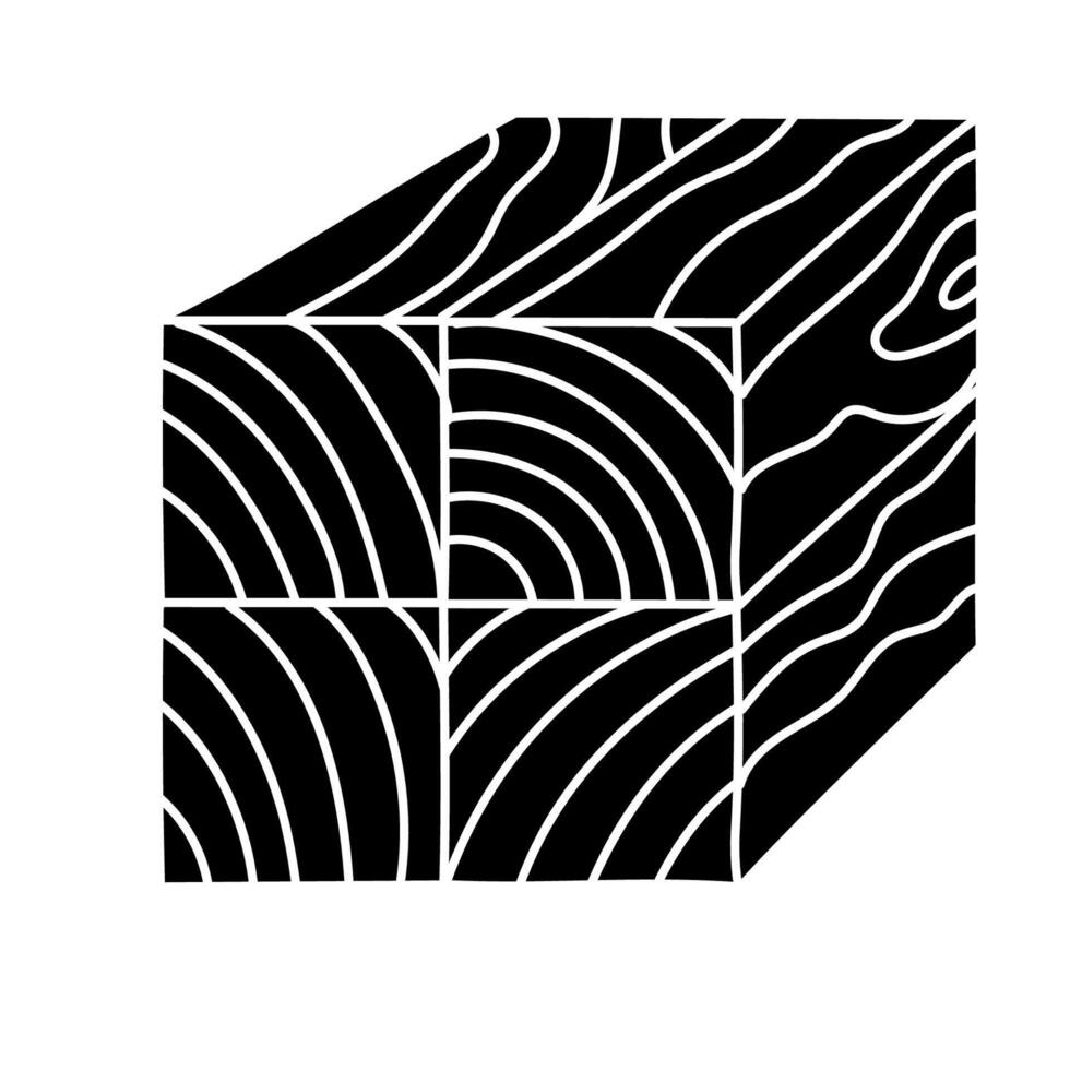 Wood post stacked marking black hand drawn icon vector
