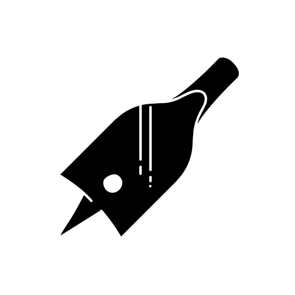 Wood hole drill bit spade shape black hand drawn icon vector