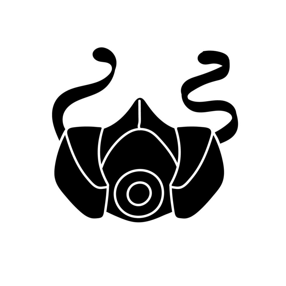 Respirator black hand drawn icon vector