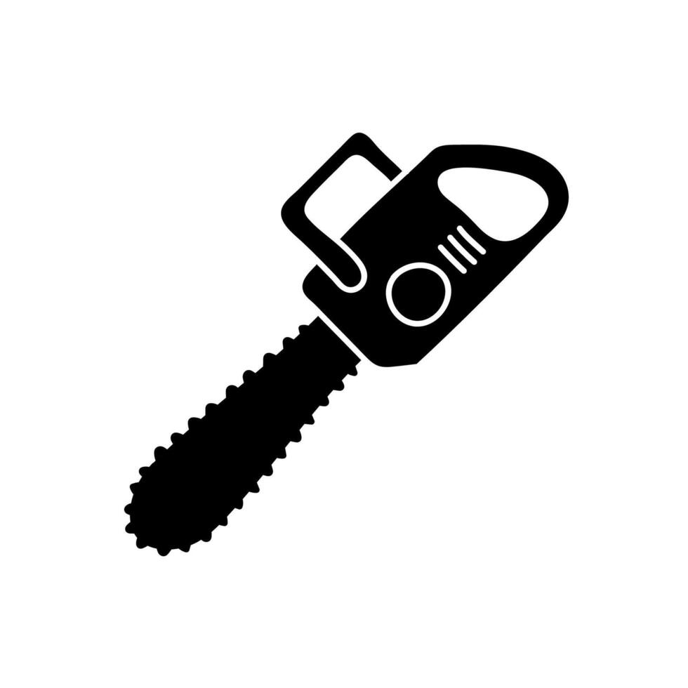 Chain saw black hand drawn icon vector