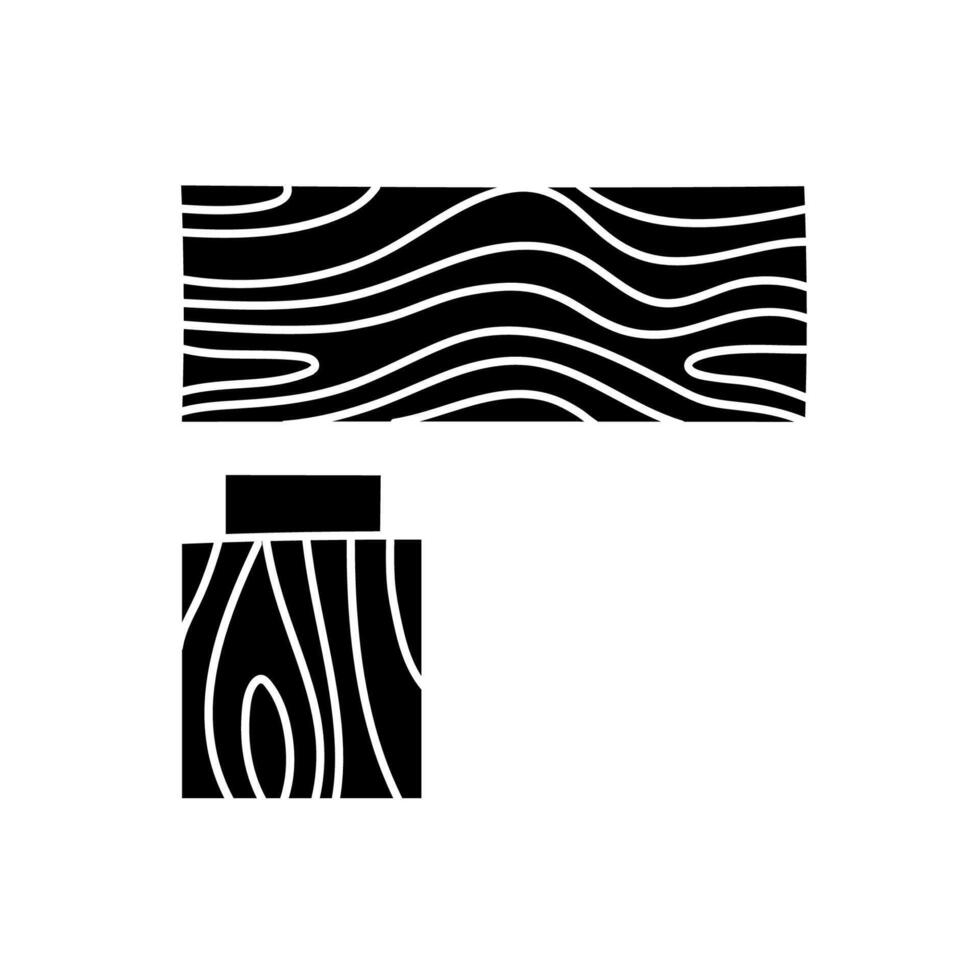 Corner wood joint using dado black hand drawn icon vector