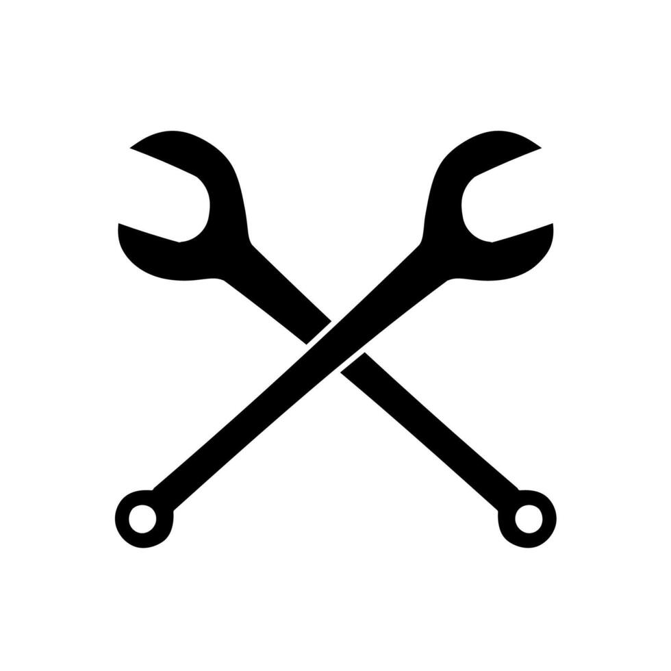 Woodworking table saw arbor wrenches black hand drawn icon vector