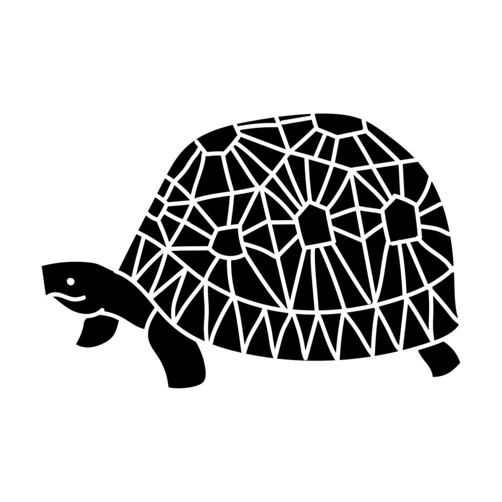 Astrochelys Radiata tortoise black hand drawn icon vector
