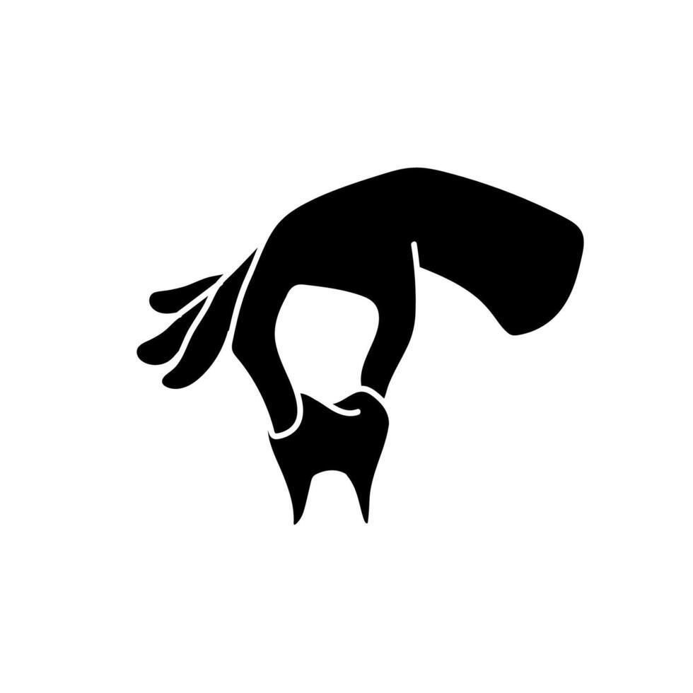 Dentist tooth pliers black hand drawn icon vector
