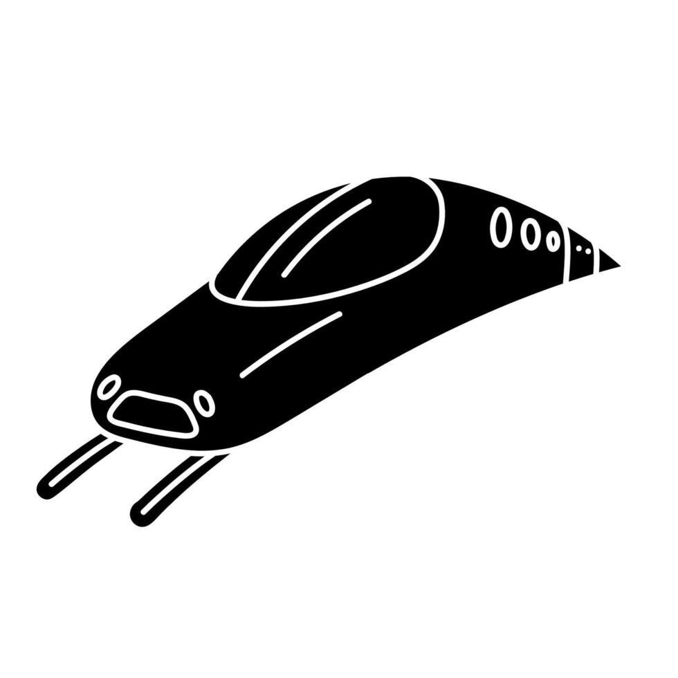 Bullet train black hand drawn icon vector