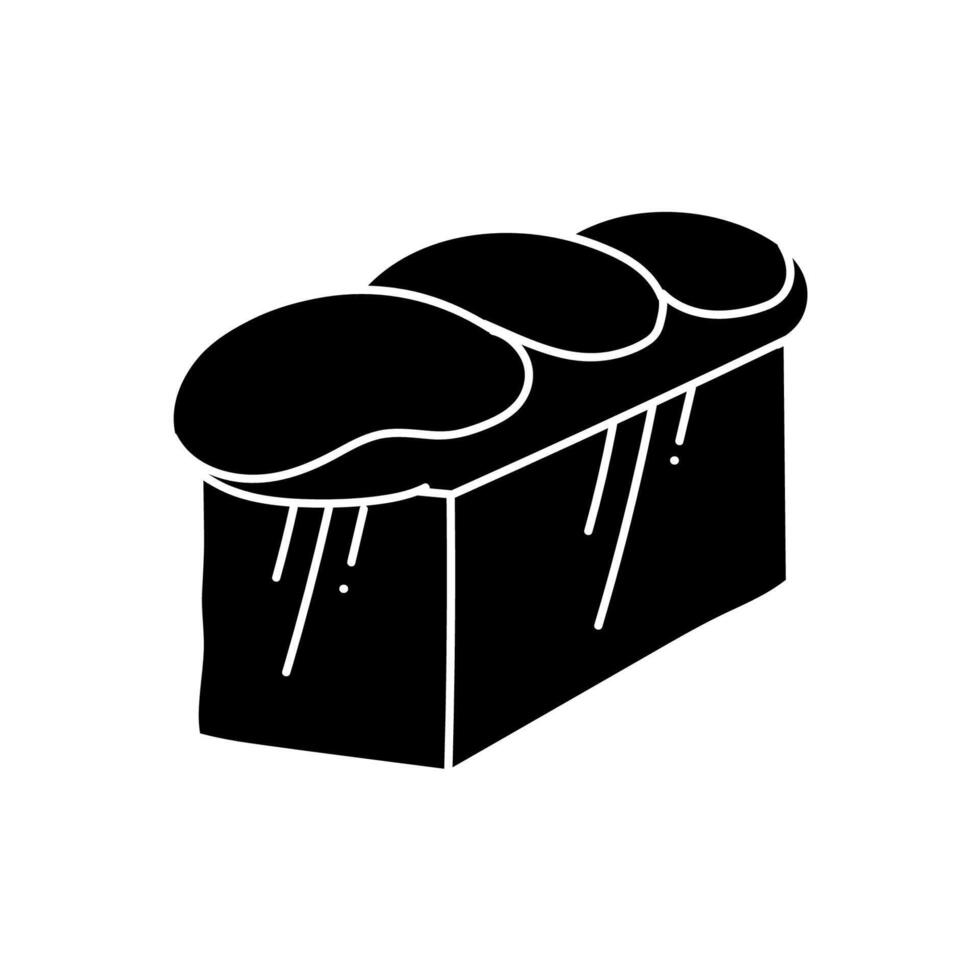 Sweet bread loaf black hand drawn icon vector
