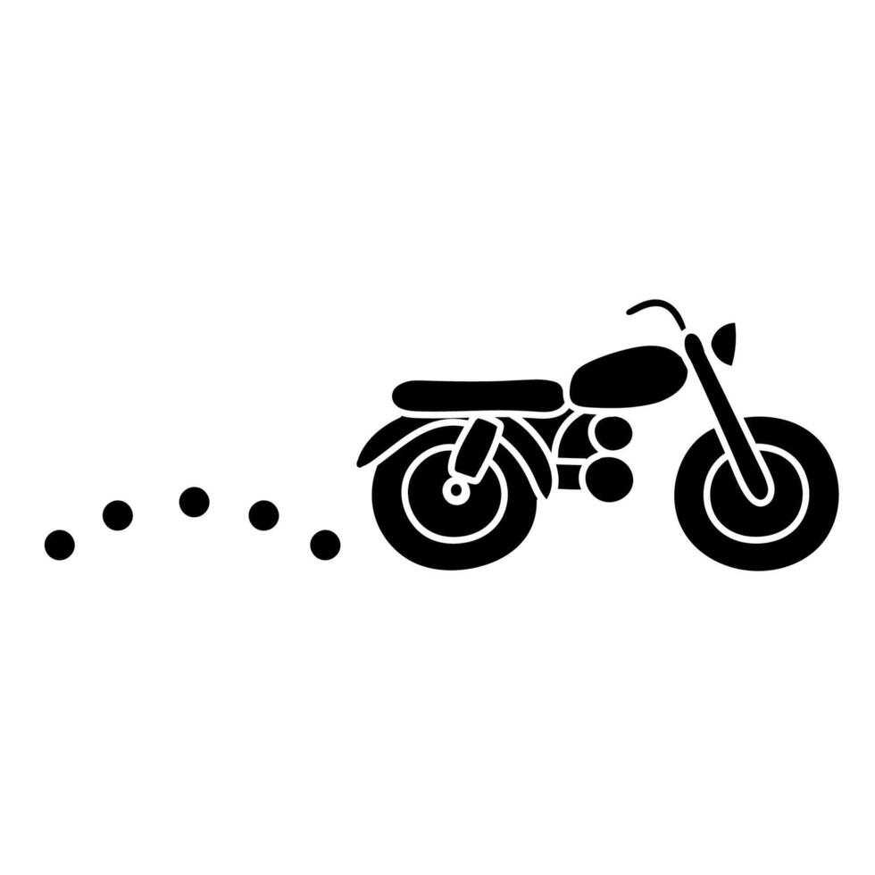 black hand drawn icon map motorcycle route icon vector