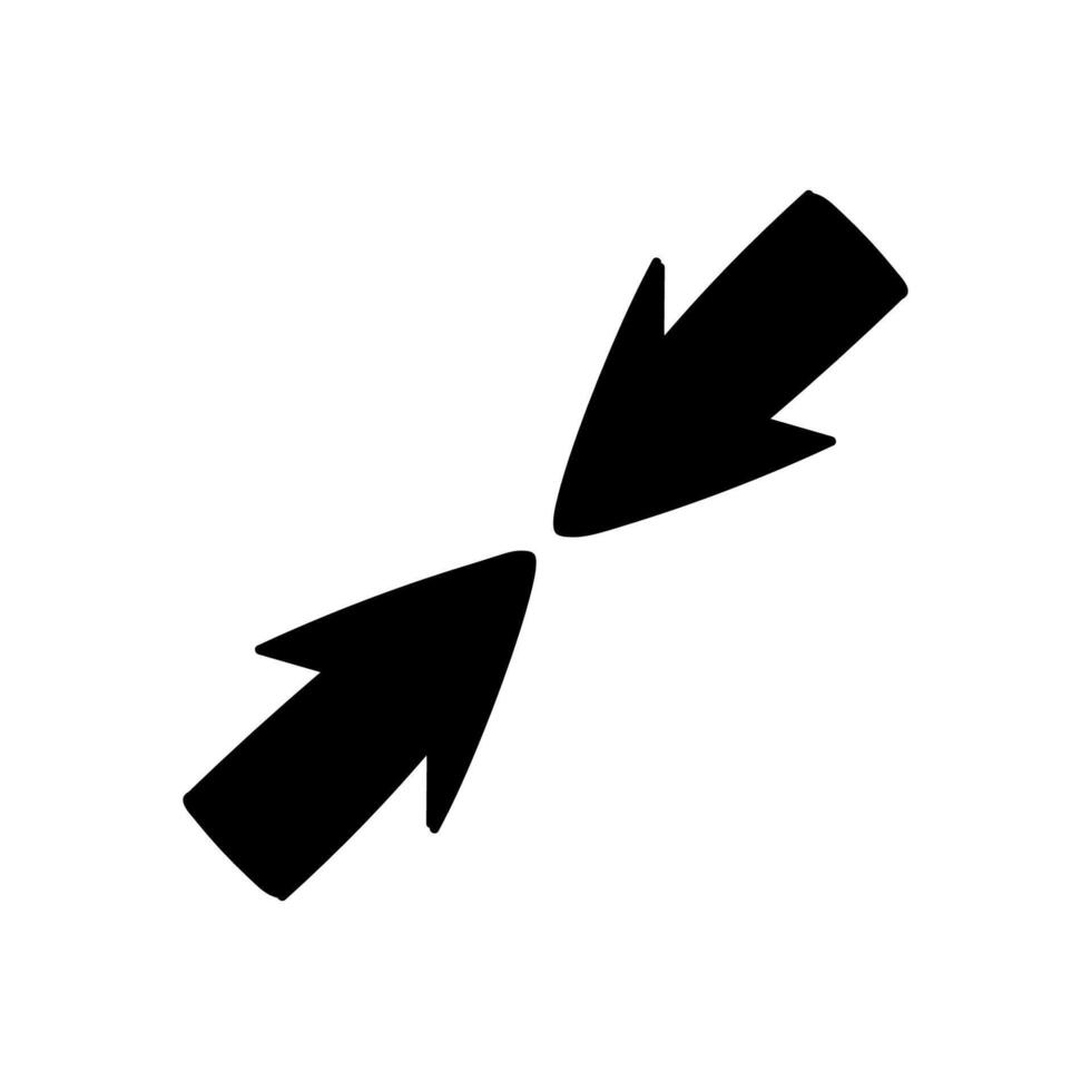 Colliding cursors black hand drawn icon vector