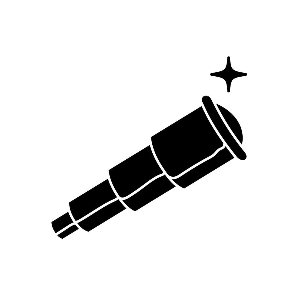Telescope black hand drawn icon vector