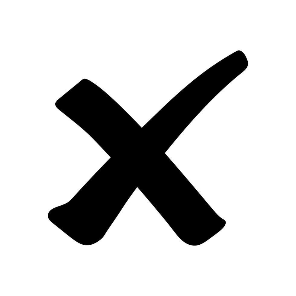 Remove black hand drawn icon vector