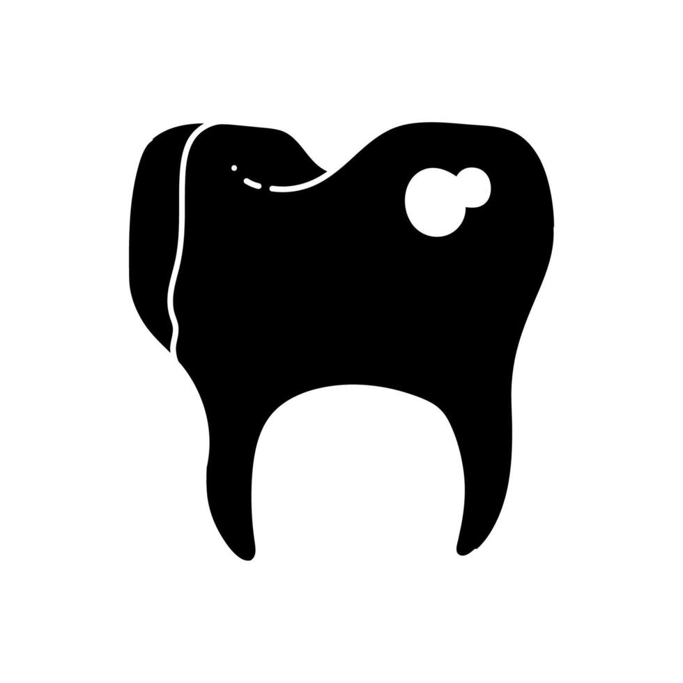 Tooth with ache black hand drawn icon vector