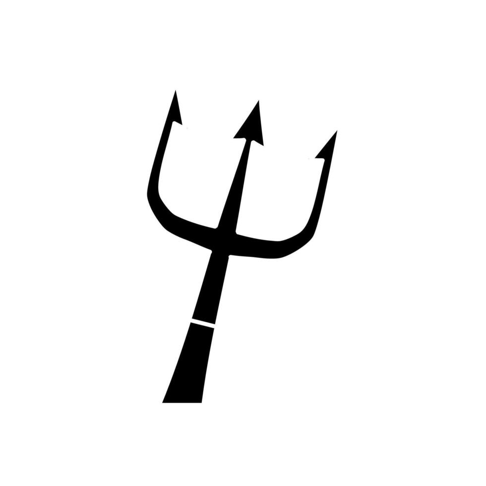 Poseidon trident black hand drawn icon vector