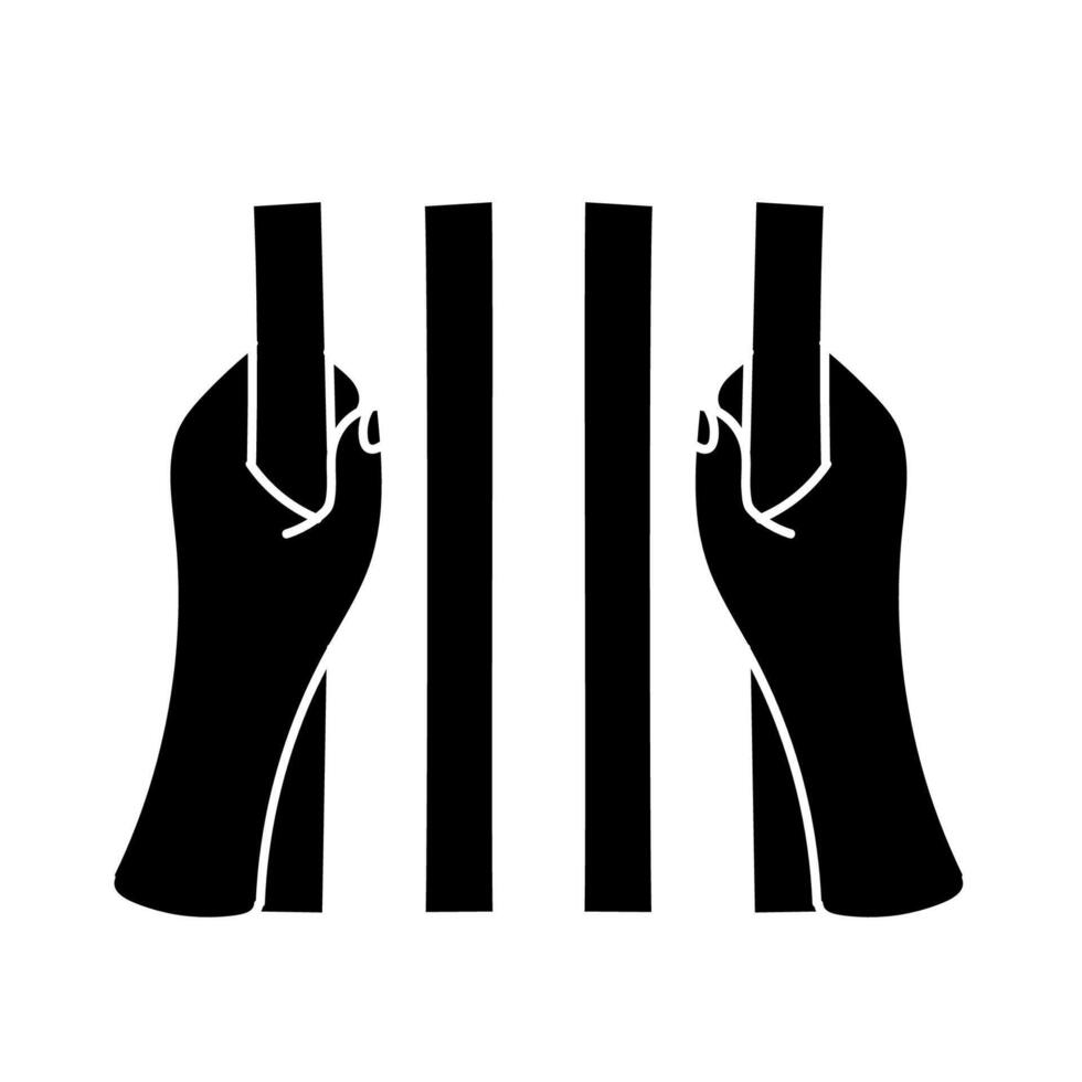 Jail bars black hand drawn icon vector