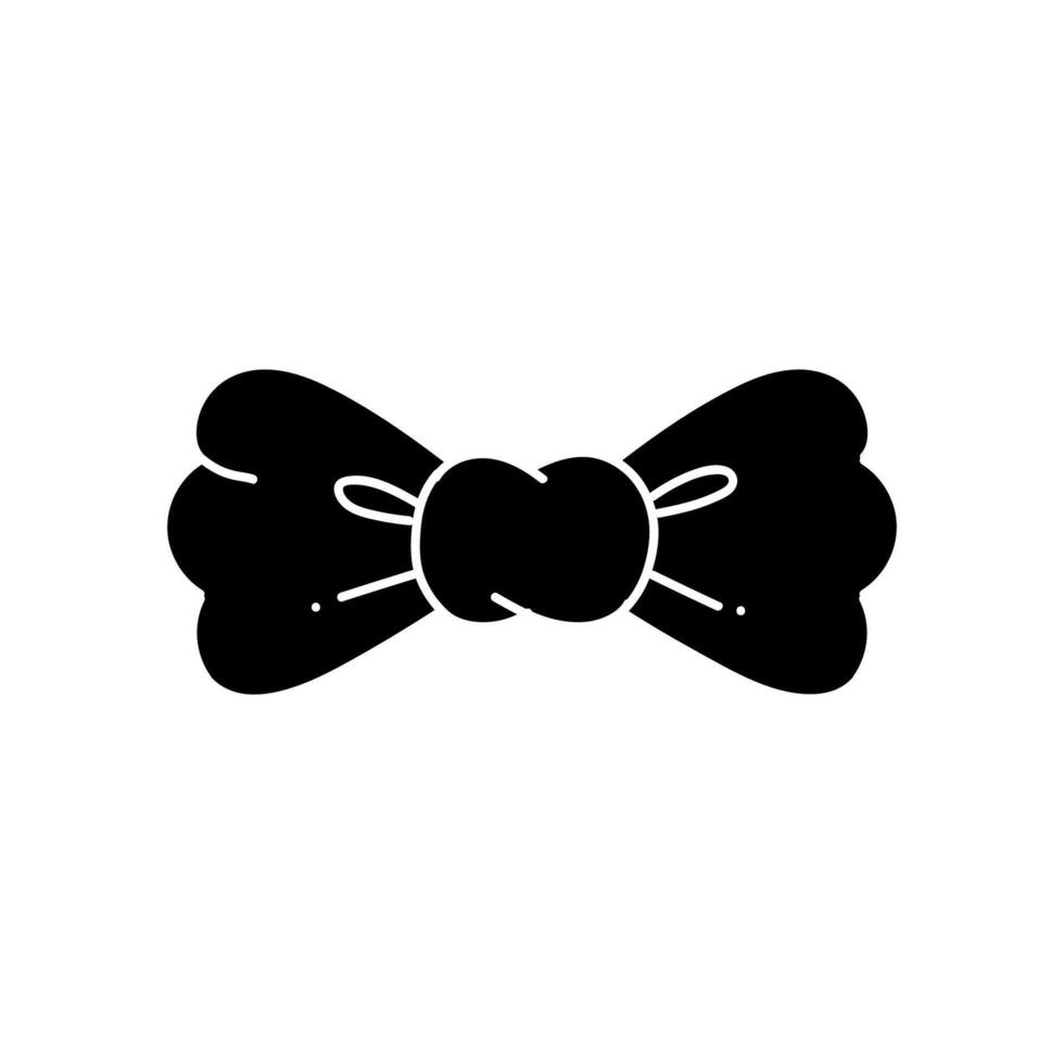 Bow tie black hand drawn icon vector