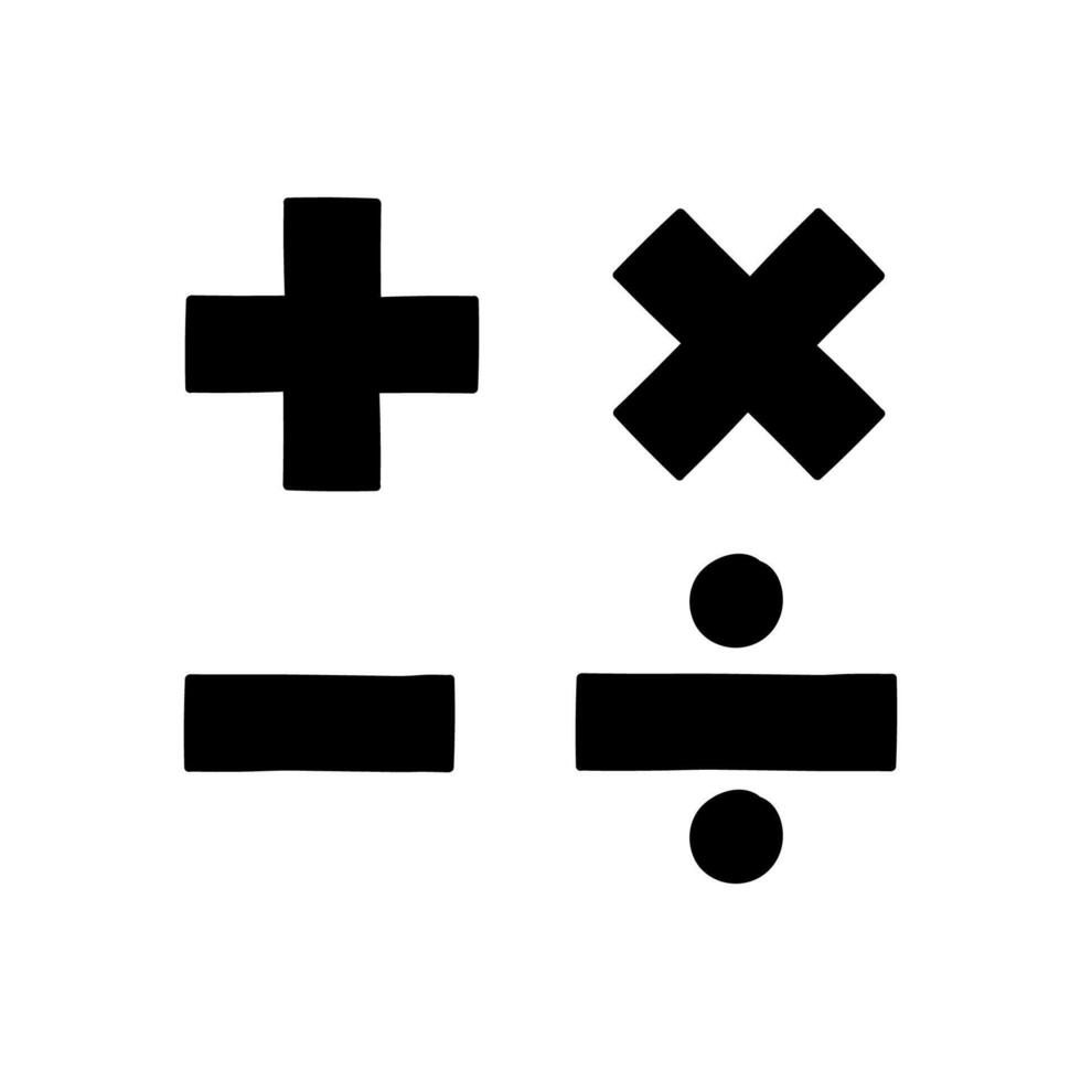 Calculator black hand drawn icon vector