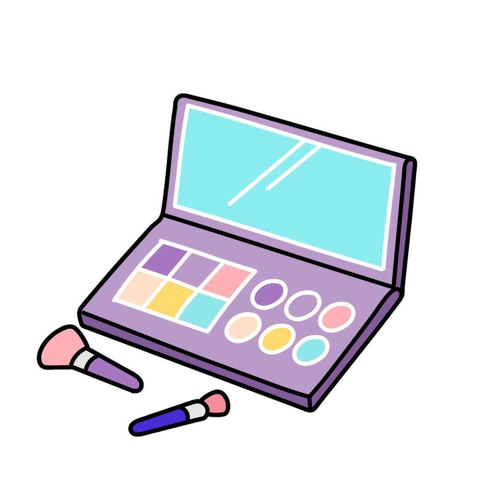 travel make up kit hand drawn color illustration vector