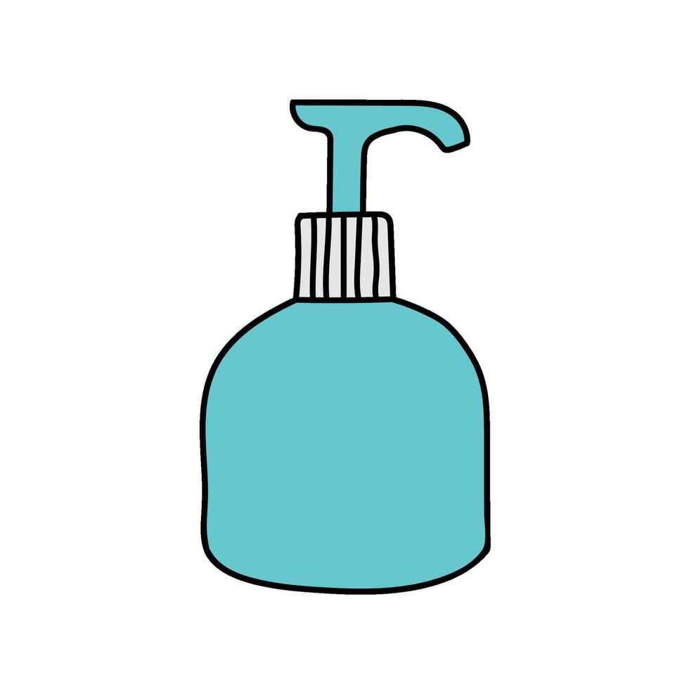 antiseptic disinfectant bottle hand drawn color illustration vector