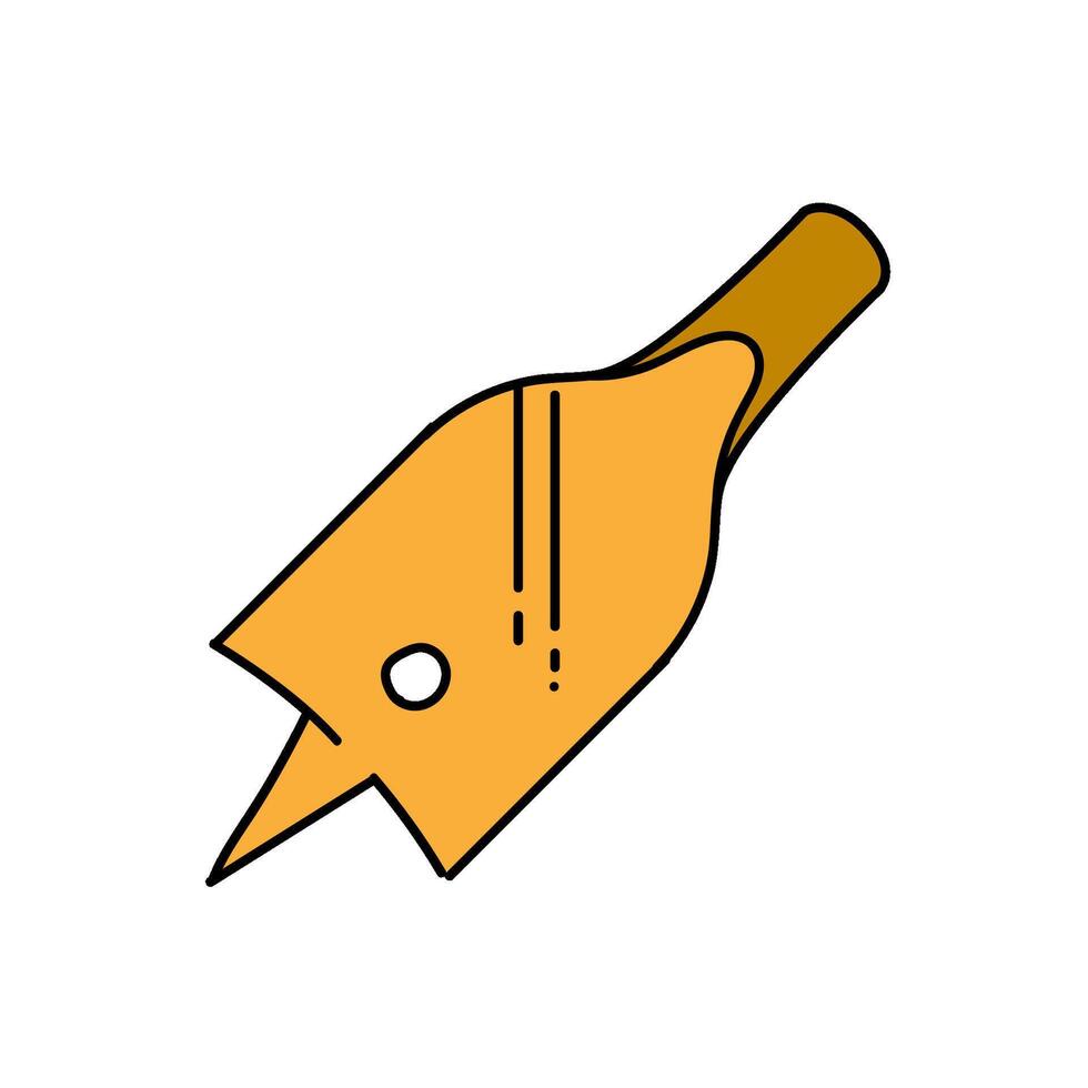 wood hole drill bit spade shape hand drawn color illustration vector