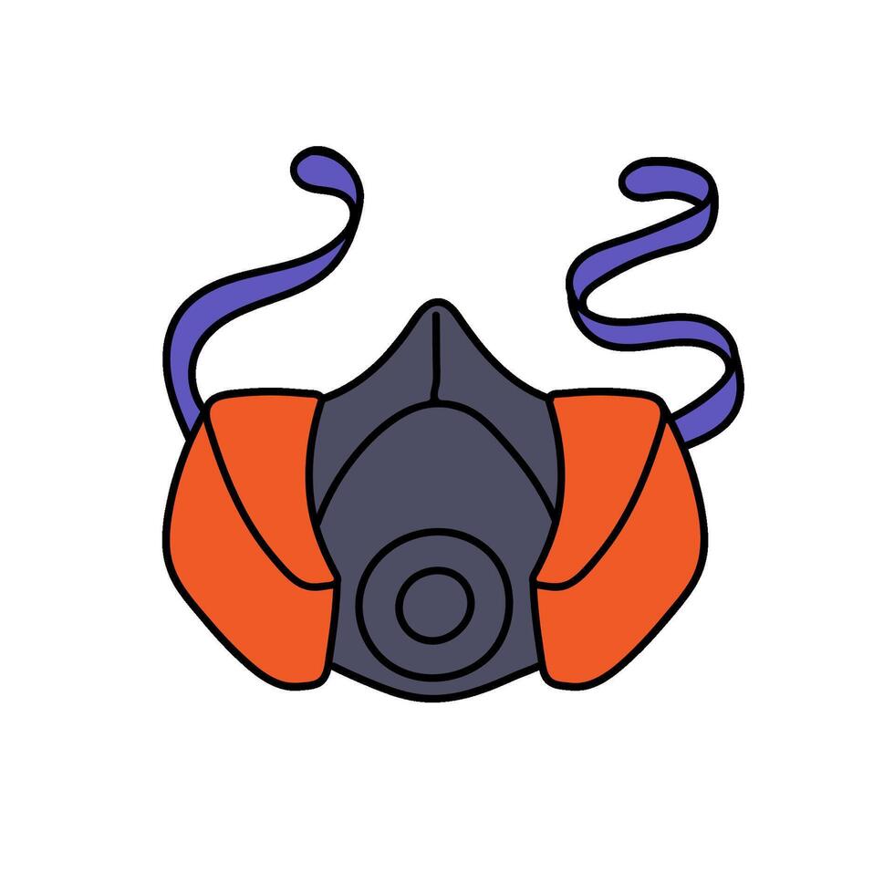 respirator hand drawn color illustration vector