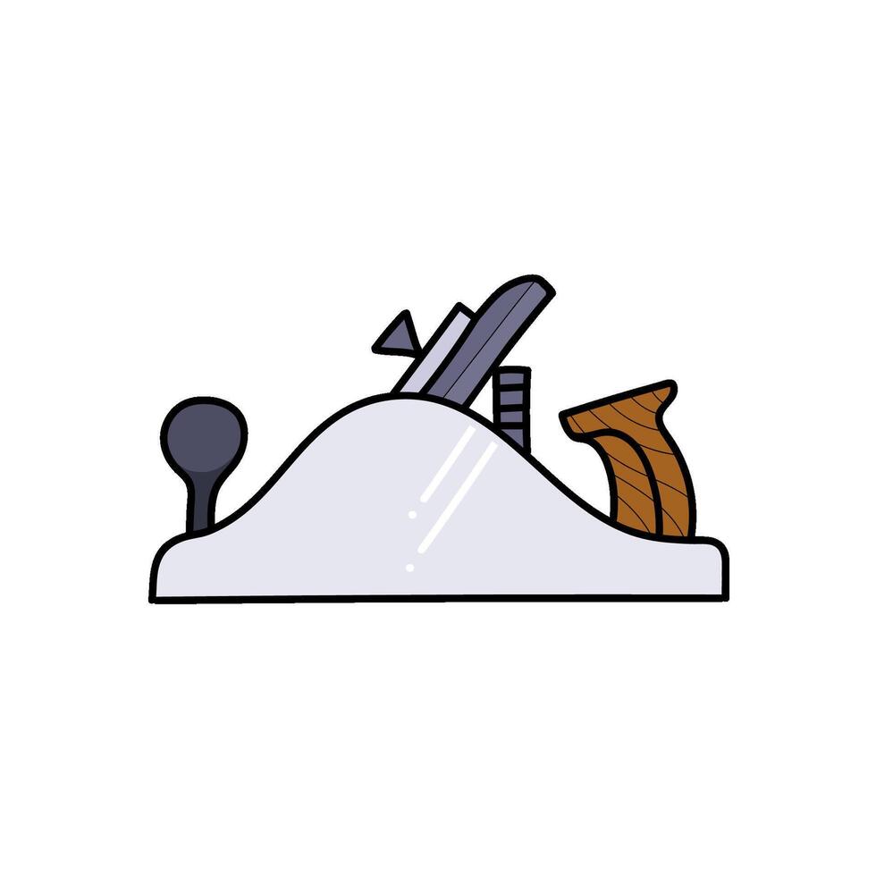 hand plane hand drawn color illustration vector