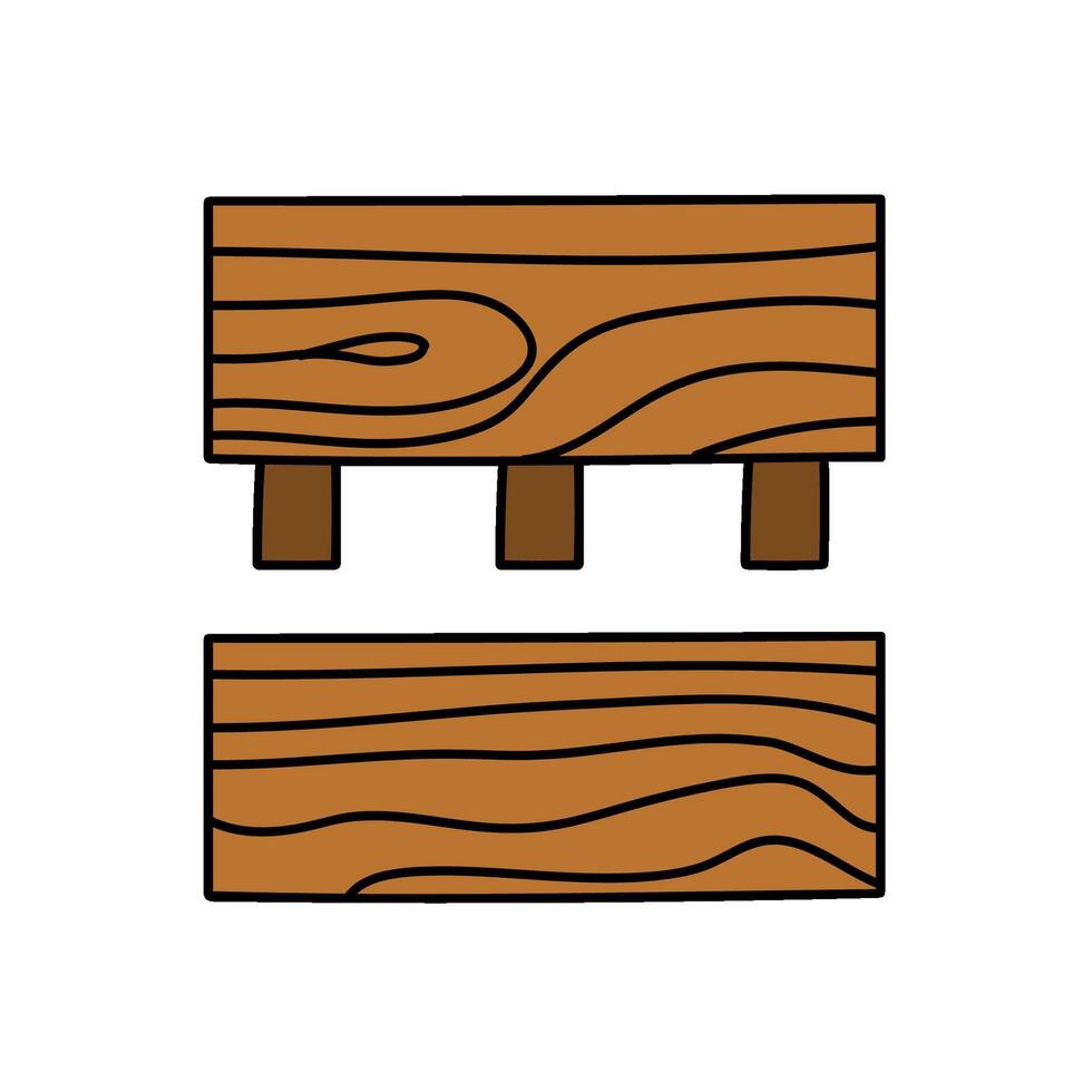 wood pieces joint using dowels hand drawn color illustration vector