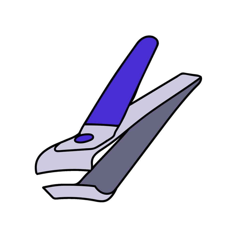 toe nail clipper hand drawn color illustration vector