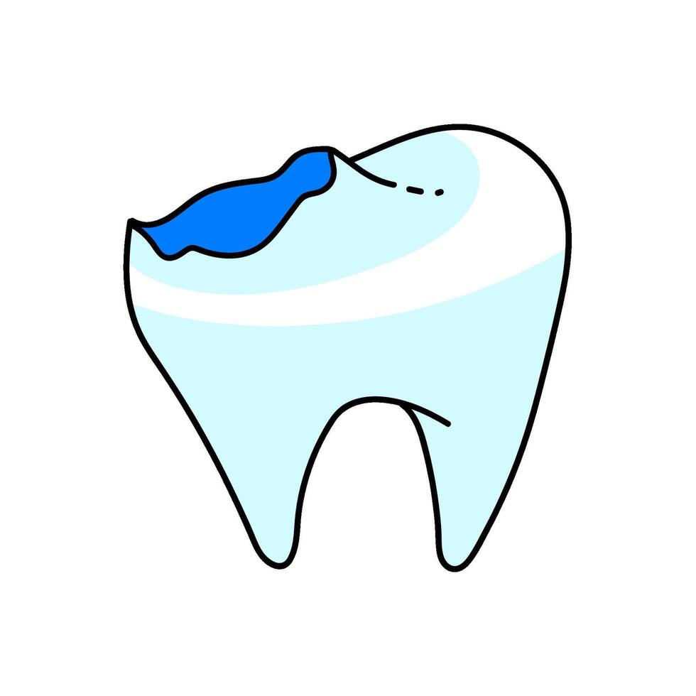unhealthy tooth hand drawn color illustration vector