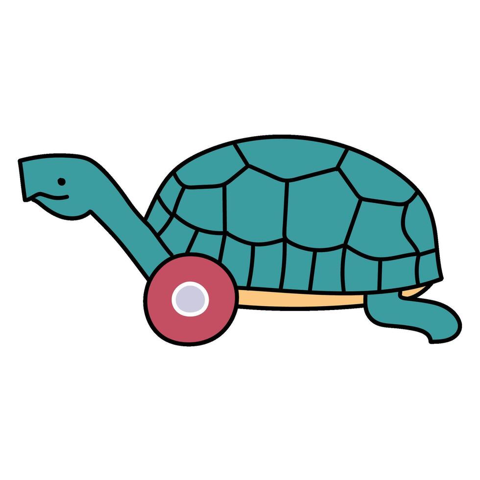 injured tortoise leg hand drawn color illustration vector