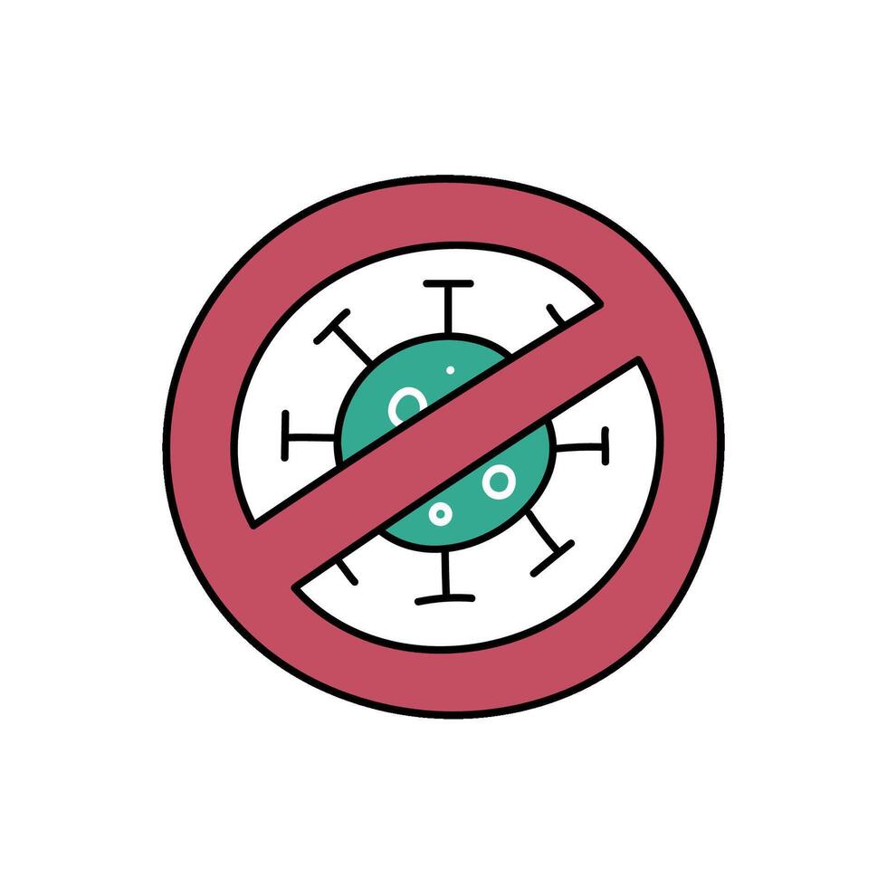 no virus hand drawn color illustration vector