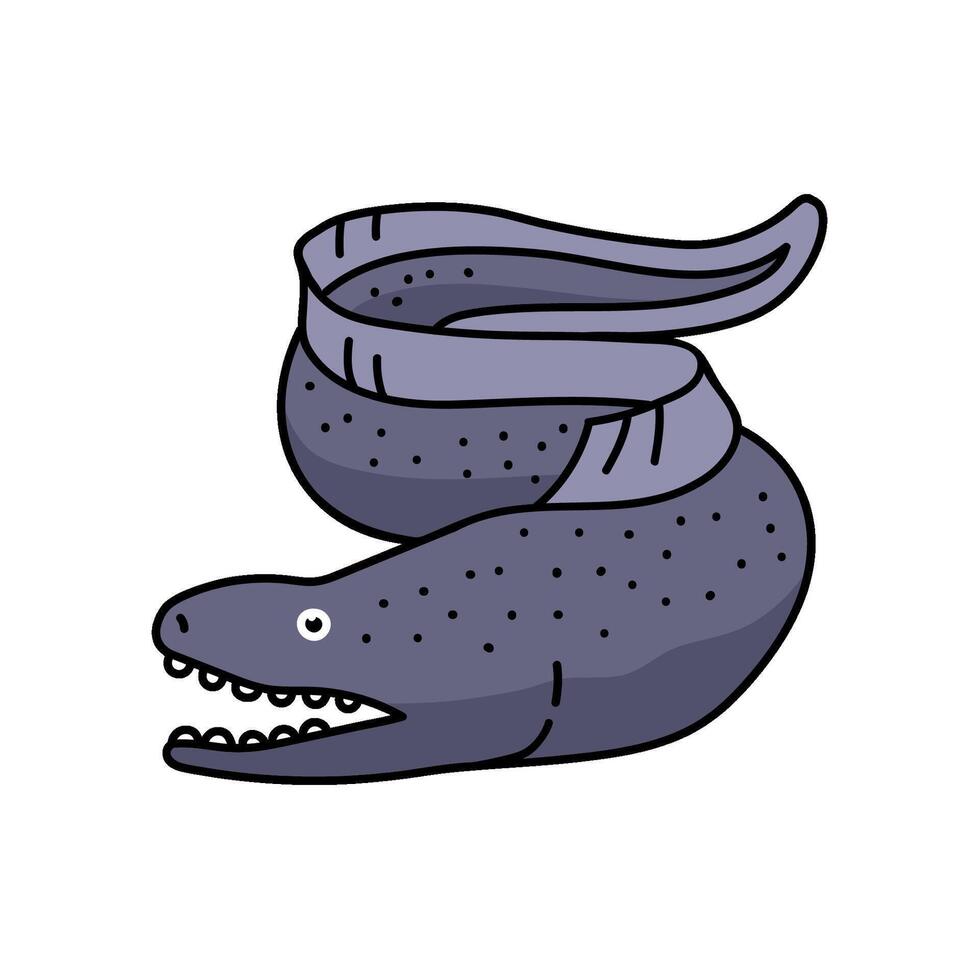 moray eel hand drawn color illustration vector