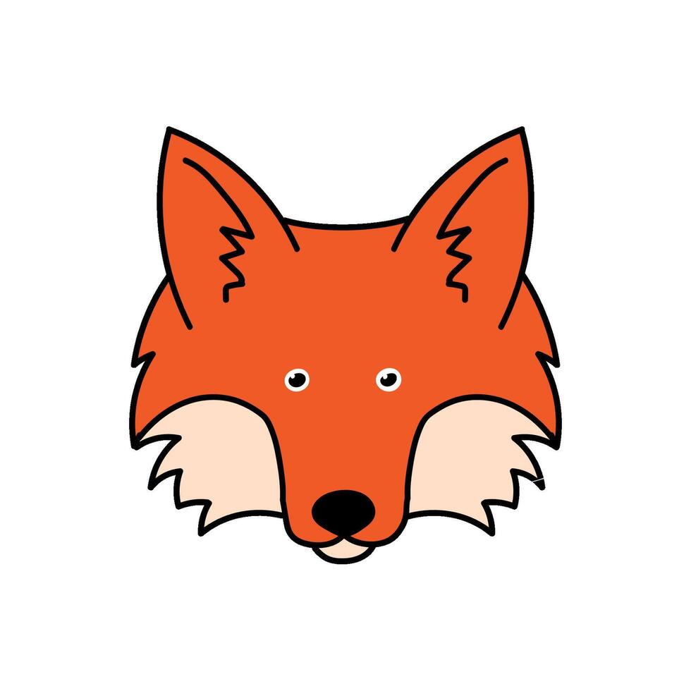 fox hand drawn color illustration vector